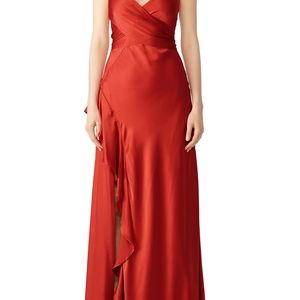 nicholas rust tie silk maxi